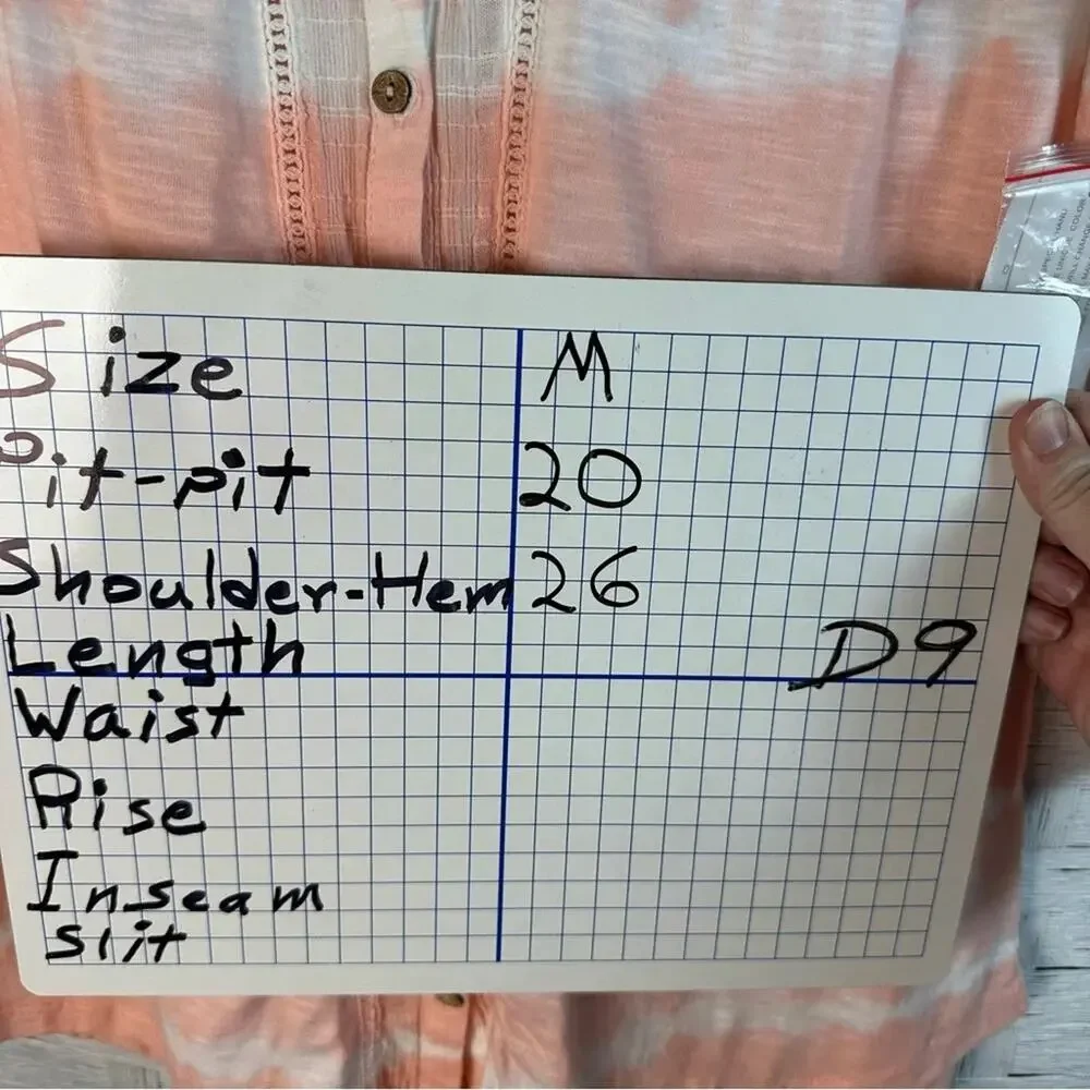 New Directions Womens Blouse Peach white tie-dye balloon sleeve bohemian hippie - Picture 10 of 10